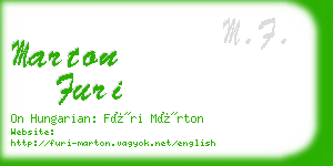 marton furi business card